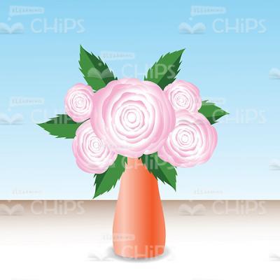 Vase with Flowers Vector Image-0