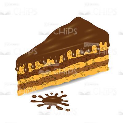 Piece of Chocolate Cake Vector Image-0