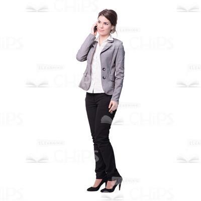 Cute Young Lady Talking by Phone Cutout Photo-0
