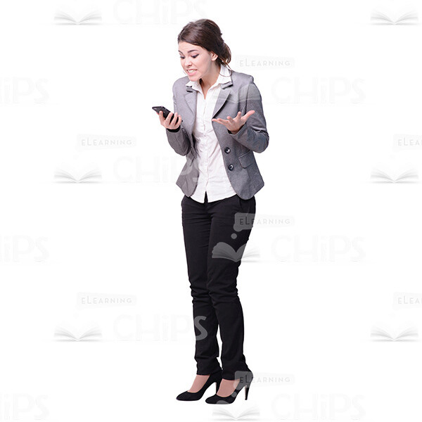 Angry Girl Screaming Phone Talk Cutout Photo-0