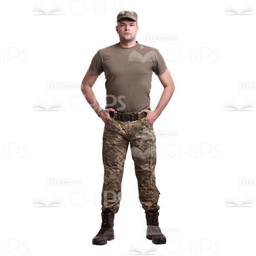 Young Soldier Standing With The Hands In The Pockets Cutout Photo-0