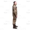 Profile View Smiling Young Soldier In The Camouflage Cutout Photo-0