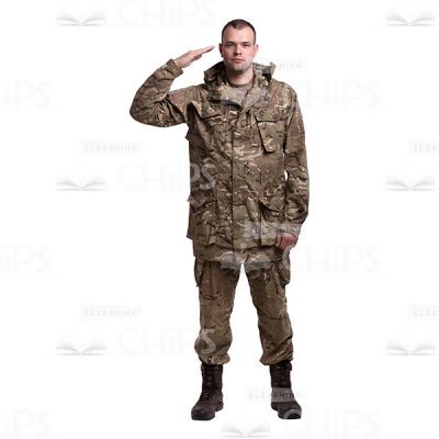 Saluting Soldier In The Camouflage Cutout Photo-0