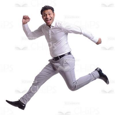 Jumping Young Businessman Cutout Photo-0