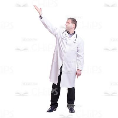 Doctor With Raised Right Hand Cutout Photo-0