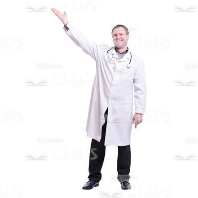 Laughing Doctor With Raised Right Hand Cutout Photo-0