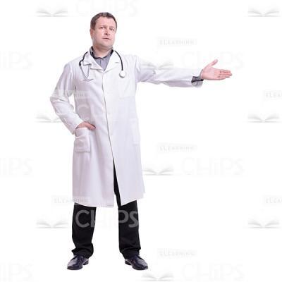 Serious Doctor With Stretched Left Arm Cutout Photo-0