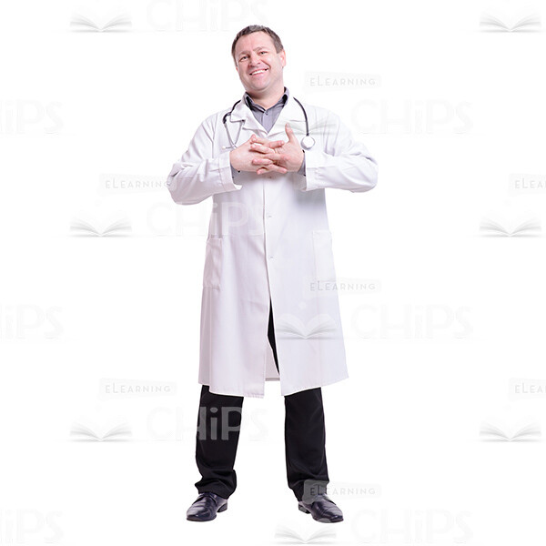 Crossed Fingers laughing Doctor Cutout Photo-0