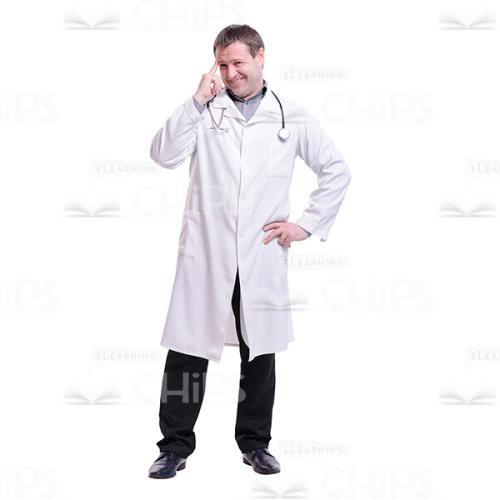 Smiling Doctor With Idea Cutout Photo-0