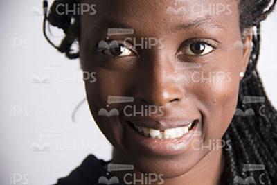 Handsome African Girl Close Up Stock Photo-0