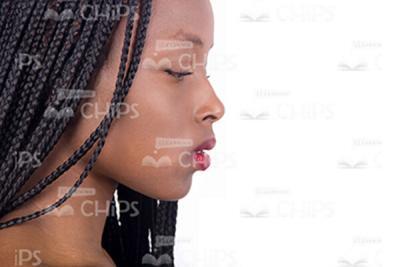 Pretty African American Woman Profile View Stock Photo-0