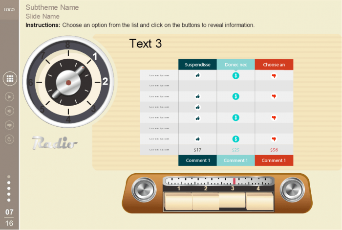 Slide with Spreadsheet — eLearning Templates for Articulate Storyline