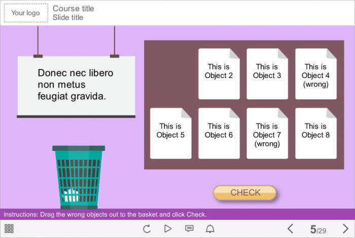 Quiz Slide — Storyline Templates for eLearning Course