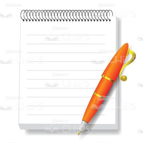 Linear Notebook with Pen Vector Illustration-0
