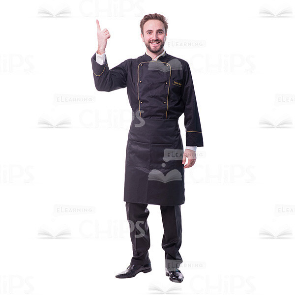 Cheerful Chef Pointing Up Cutout Photo-0