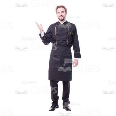 Cutout Image Of Young Chef Holding Presentation-0