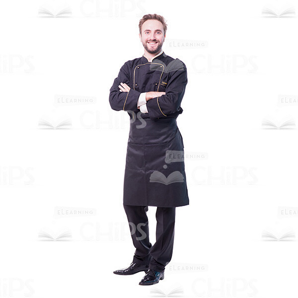 Happy Half-Turned Chef Crosses Arms Cutout Image-0