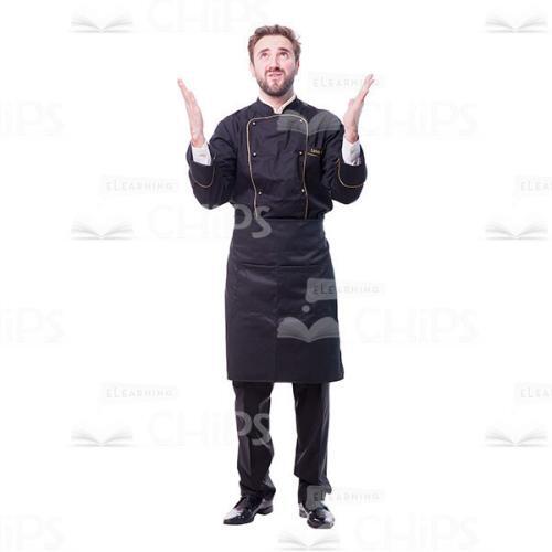 Bearded Chef Raising Up Both Hands Cutout Picture-0