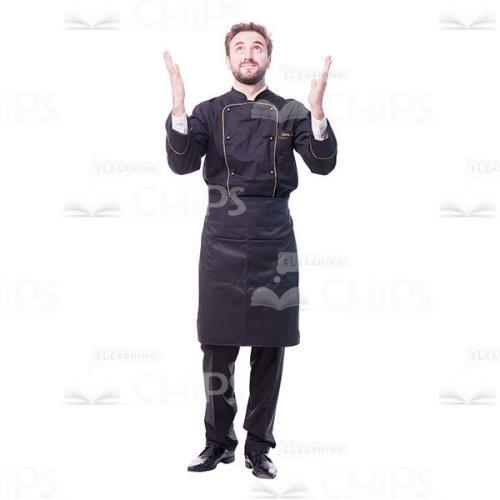 Outraged Chef Throwing Hands Up Cutout Picture-0