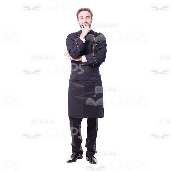 Thoughtful Chef Holding Hand On Chin Cutout Picture-0