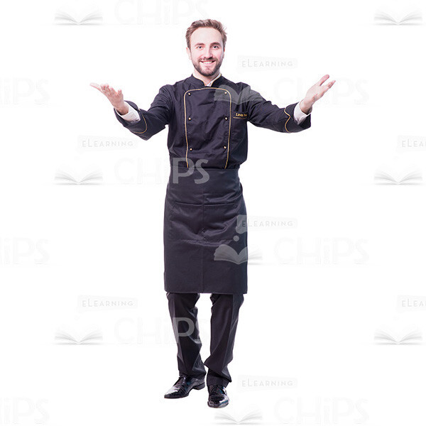Cheerful Chef Appealing To Audience Cutout Photo-0