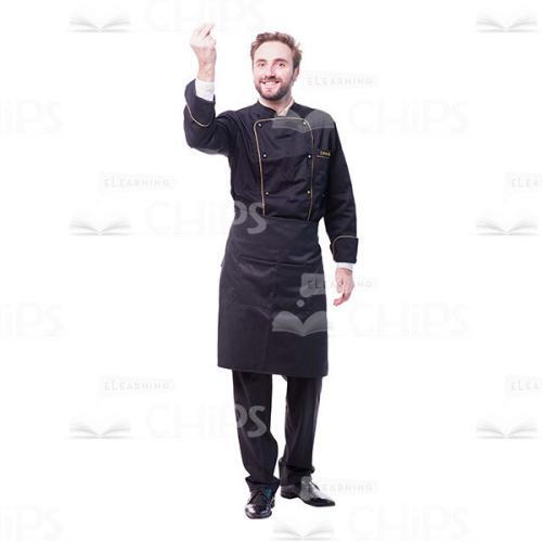 Cut Out Photo Of Handsome Chef Making Gesture With Right Hand-0