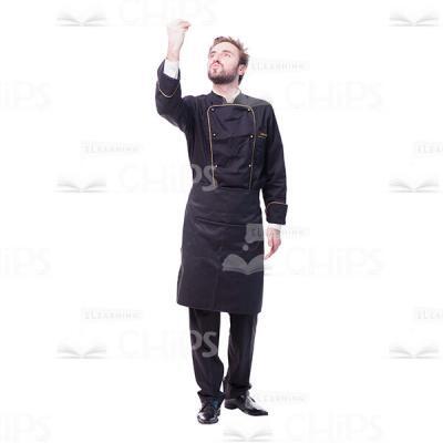 Cutout Image Of Young Chef Raising Up Right Hand-0