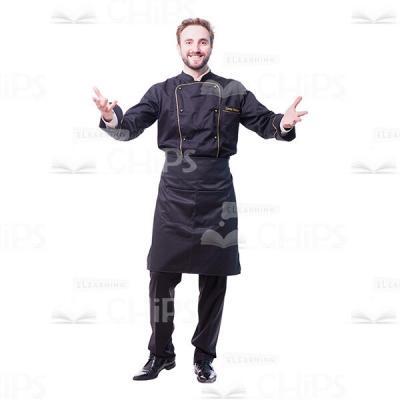 Smiling Chef Throwing Hands Up Cutout Picture-0