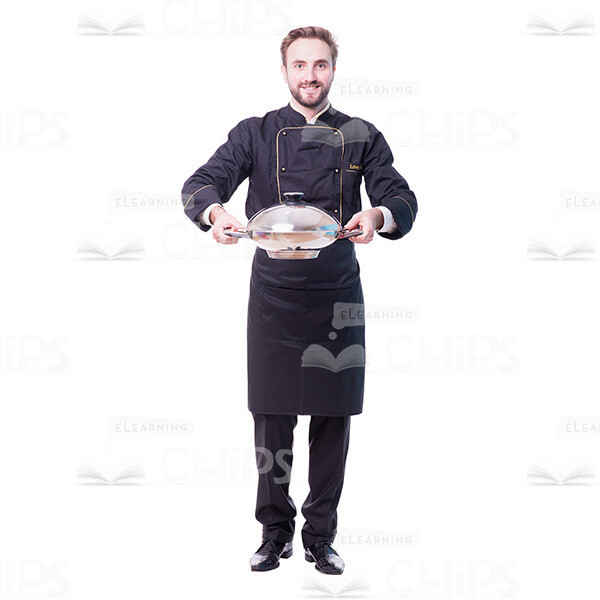 Handsome Chef Holding Pan With Both Hands Cutout-0