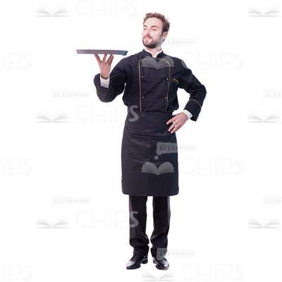 Handsome Chef Holding Round Tray Cutout Photo-0
