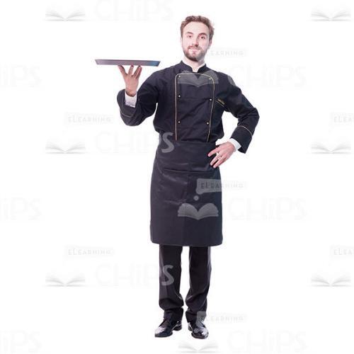 Calm Chef With Round Tray Cutout Photo-0