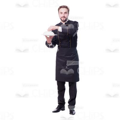Cutout Photo Of Chef With Plate And Lid-0