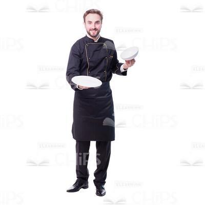 Bearded Chef Presenting Dish Cutout Image-0
