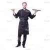 Chef With Tray And Wooden Round Board Cutout-0