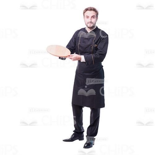 Nice Young Chef Holding Wooden Tray Cutout Picture-0