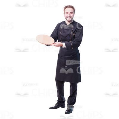 Smiling Chef With Wooden Plate Cutout Picture-0