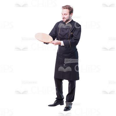 Chef Holding Empty Wooden Board Cutout Picture-0