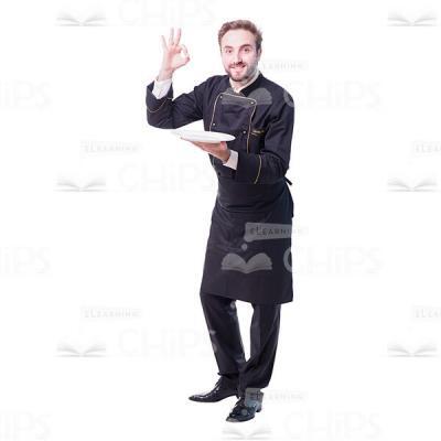 Satisfied Chef Holding Empty Plate Cutout Photo-0