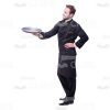 Attractive Chef With Tray Side View Cutout Image-0