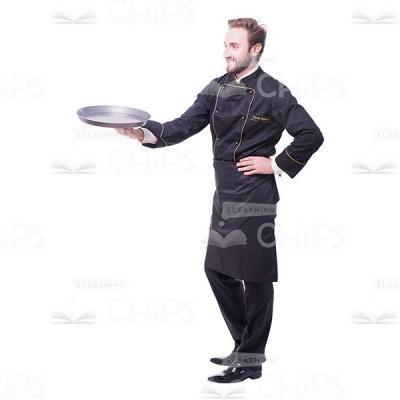 Cutout Chef With Tray Side View-0
