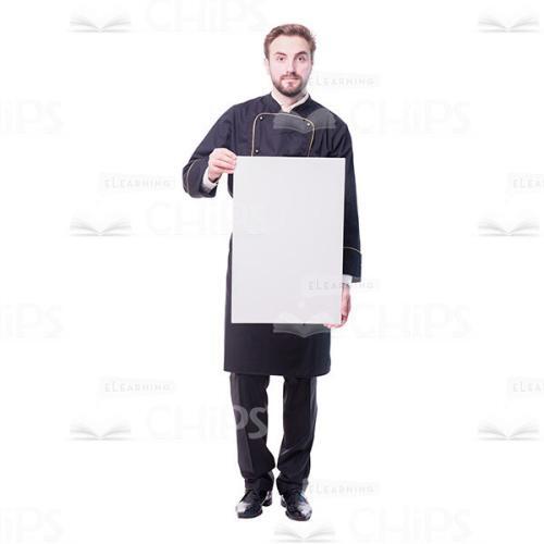 Handsome Chef Holding Vertical Board Cutout Photo-0