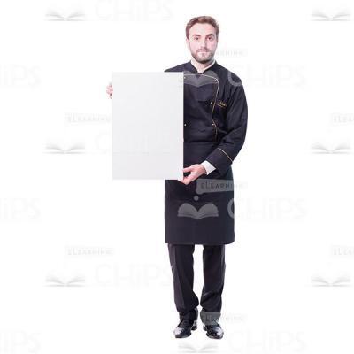 Cutout Chef Holding White Board With Both Hands-0