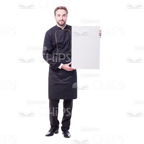 Good-Looking Chef Holding Banner Cutout Photo-0