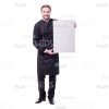 Smiling Chef Holding Board Cutout Photo-0