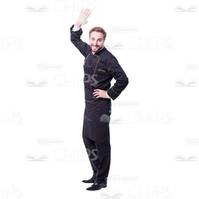 Cheerful Man Waving With Right Hand Cutout Photo-0