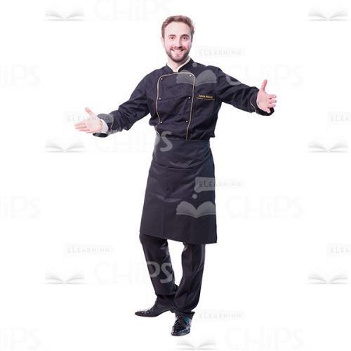 Happy Chef Spreads Arms Cutout Image-0