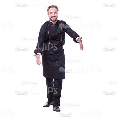 Smiling Chef Spreads Arms Cutout Photo-0