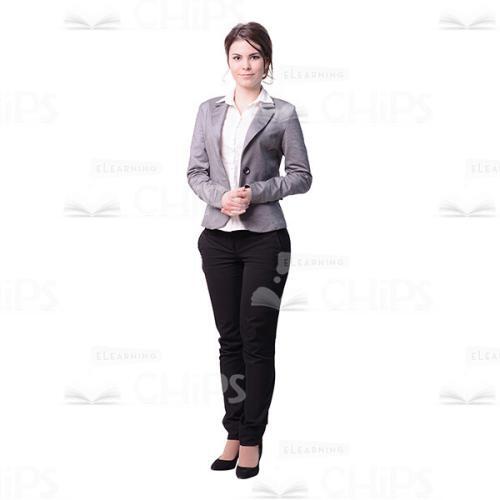 Cute Young Lady Standing Straight Cutout Photo-0