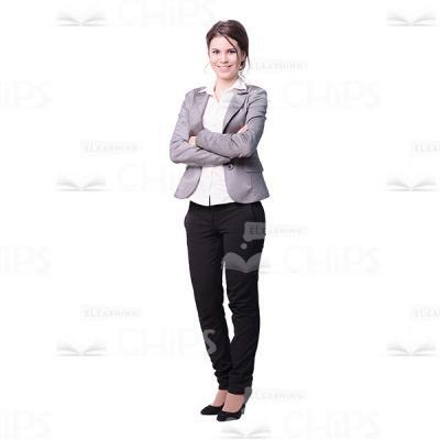 Smiling Young Lady with Crossed Arms Cutout Photo-0