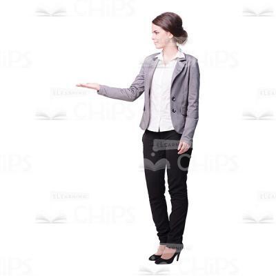 Young Girl Presenting Cutout Photo Profile View-0